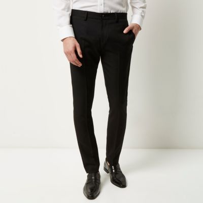 Black heavy twill slim trousers